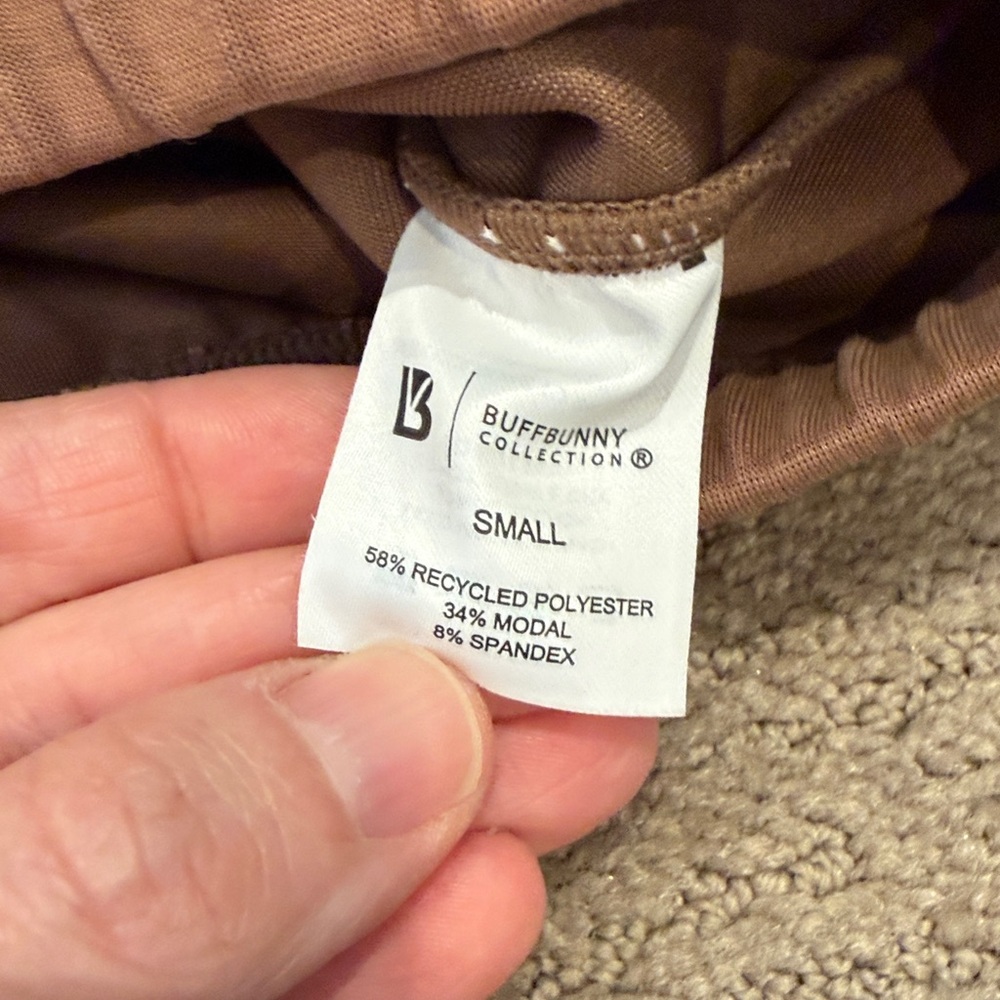 BuffBunny Collection Cropped Luxe Sweatshirt  Brown small - Picture 4 of 5